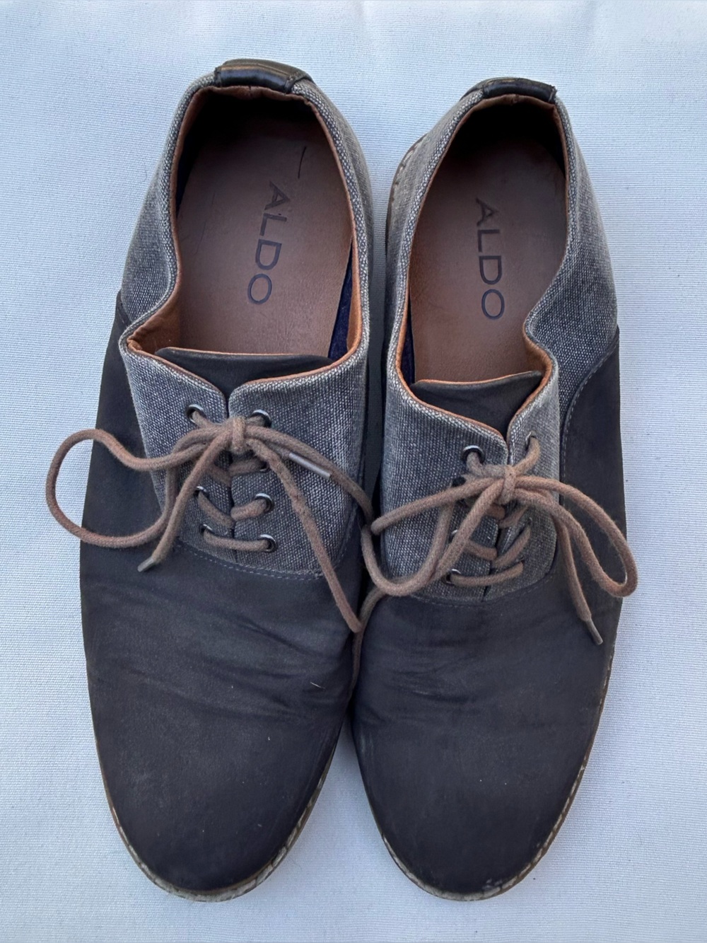 ALDO Men's Two-Tone Gray and Brown Oxford Derby Shoes